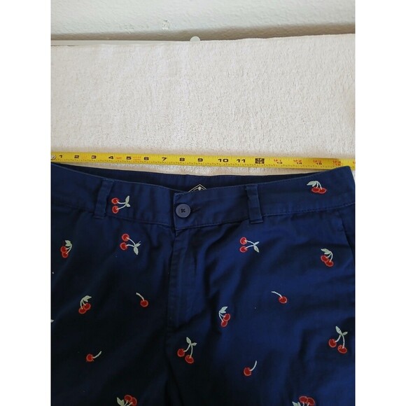 St John's Bay Preppy Shorts 12 Embroidered Cherries Front Pockets Blue & Red - Picture 8 of 13